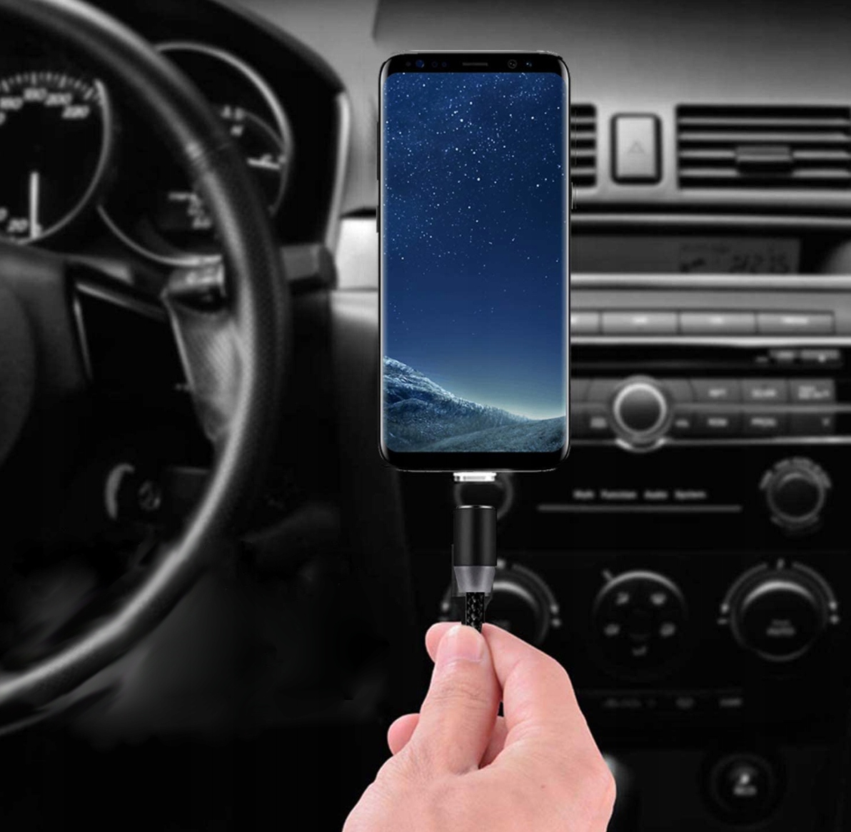 KABEL MAGNETYCZNY 3A 3W1 do IPHONE MICRO USB TYP C Złącza USB - USB typ C / microUSB / Lightning