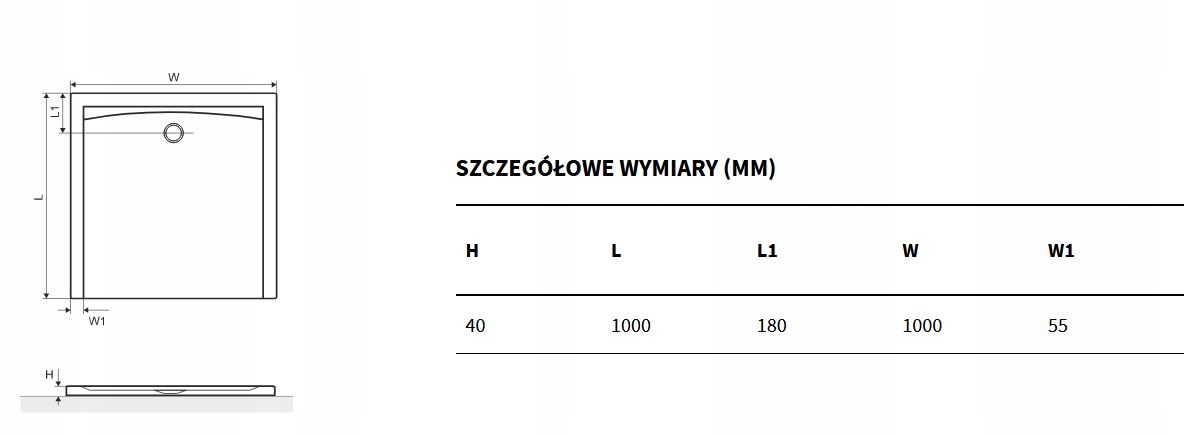 EXCELLENT FORMA X brodzik niski, 100x100cm, biała struktura Marka Excellent