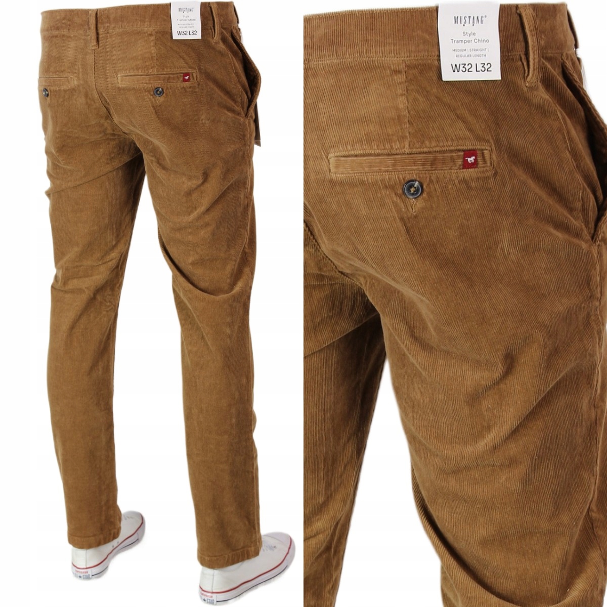 Mustang Chino Tramper Straight Fit Spodnie Jeansy Sztruksy W32 L32