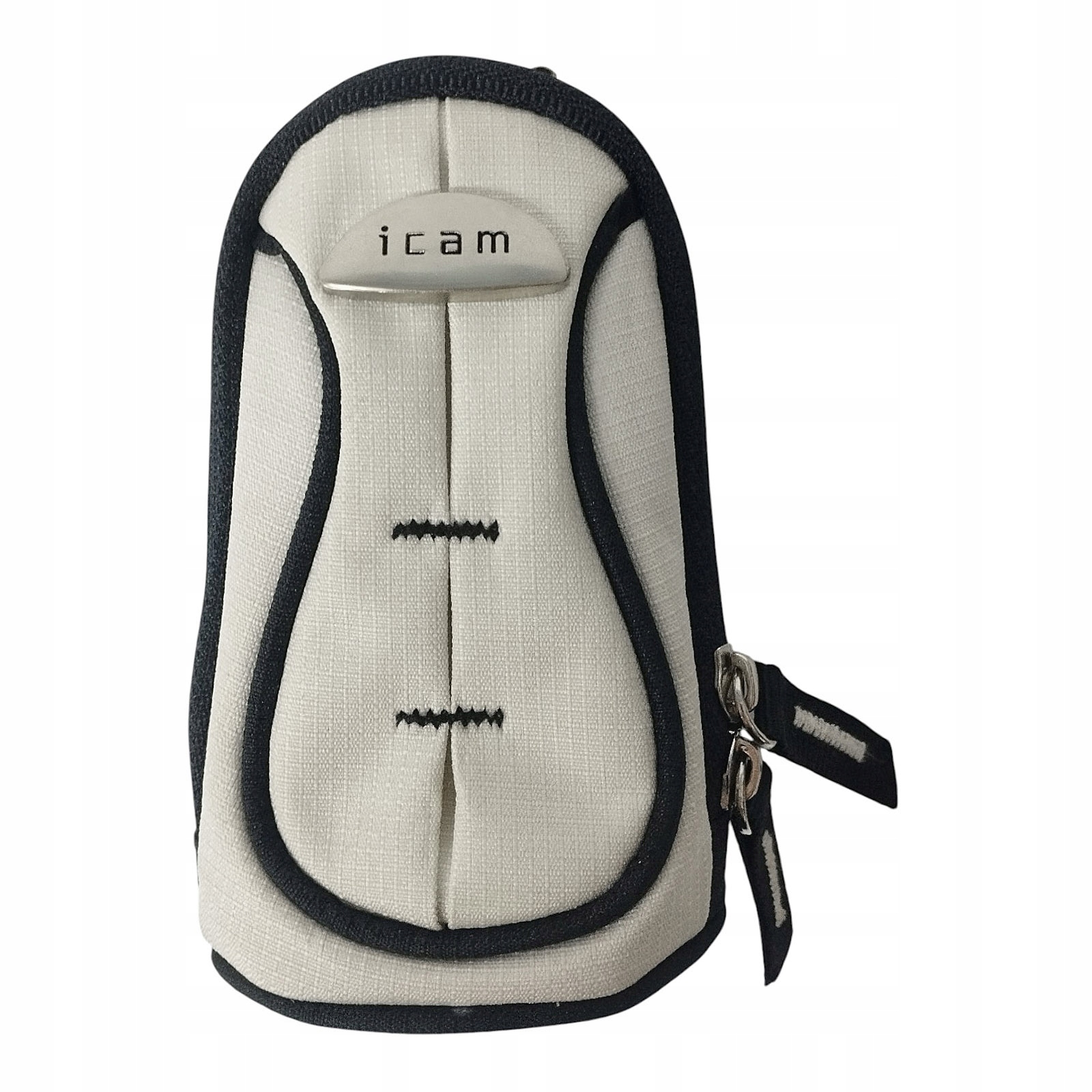 POKROWIEC MINI FUTERAŁ NA KOMPAKTOWY APARAT FOTOGRAFICZNY CZARNO KREMOWY