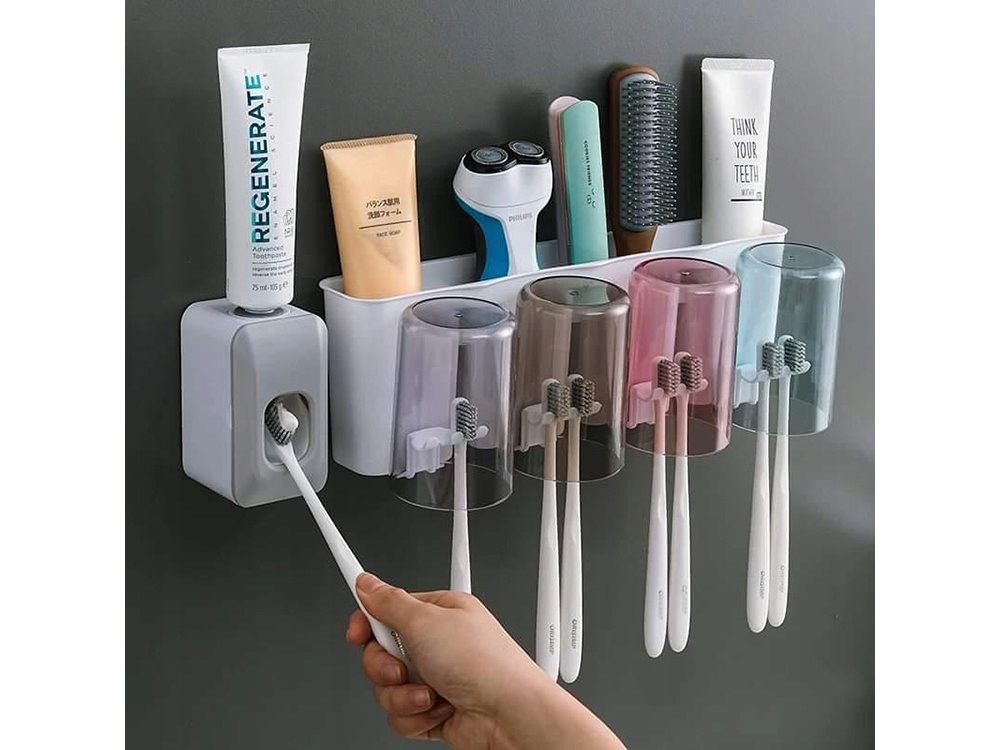 Organizer na szczoteczki kubki dozownik do pasty Linia Organizer na szczoteczki dozownik