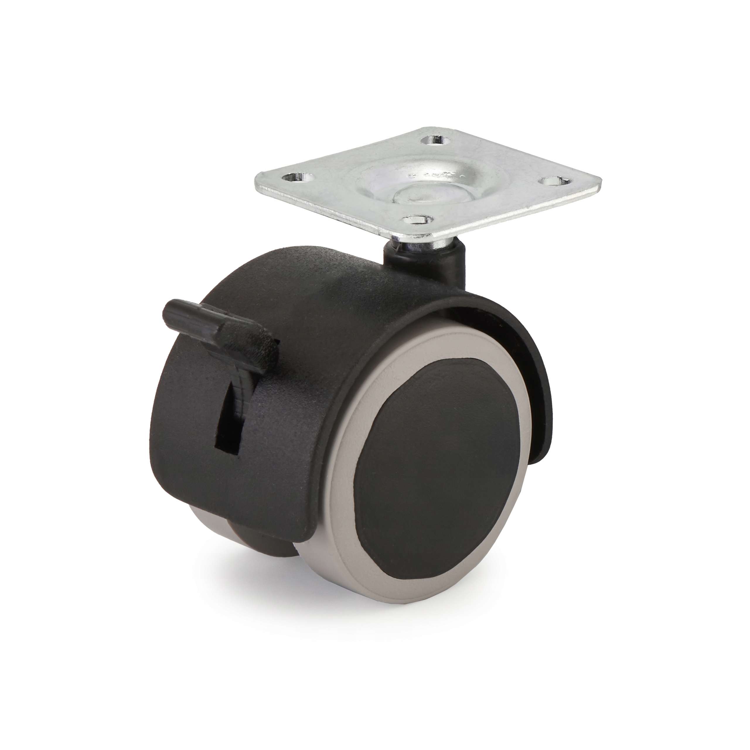 KÓŁKO MEBLOWE GUMOWE OBROTOWE FI 40 MM Z HAMULCEM