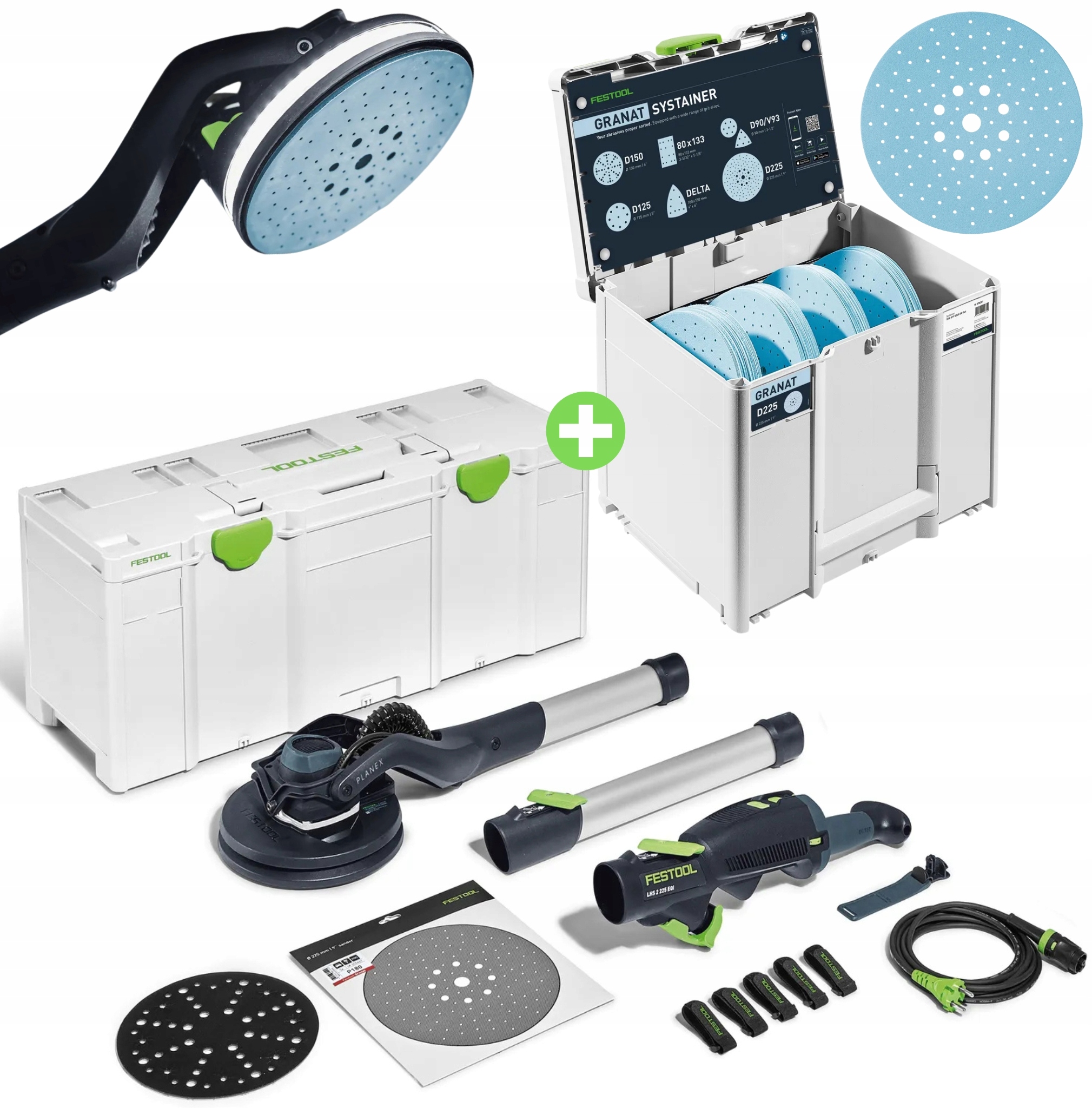 Festool Planex Lhs 2 225 EQI-Plus Szlifierka 575990 Systainer i Krążki