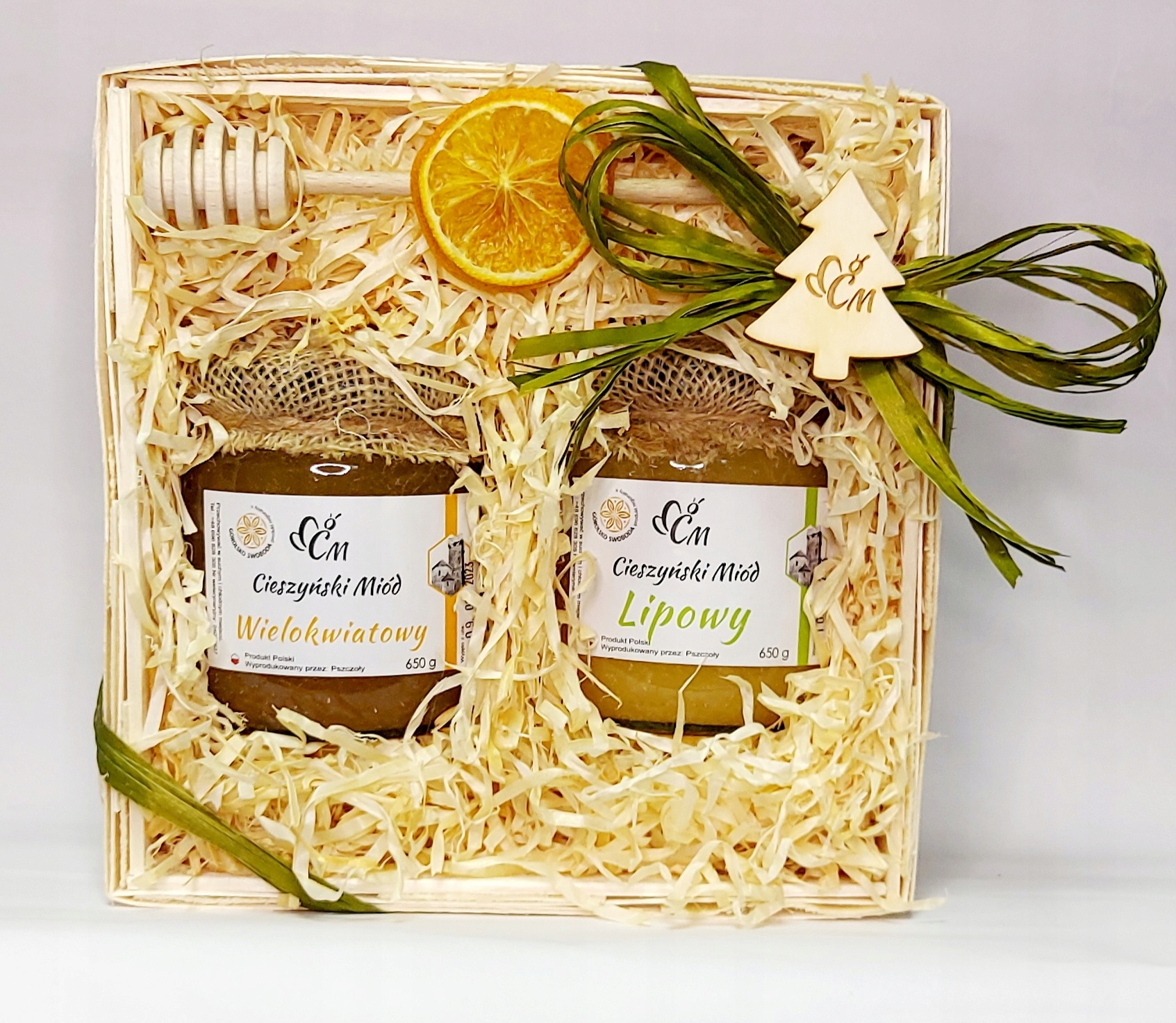 Levně Vánoční koš dárek, sada medů 2x650 g