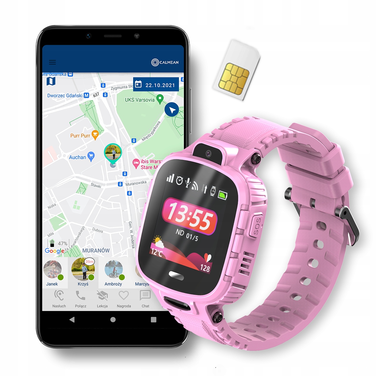 Умные часы для детей calmean active gps ip67 sim купить с доставкой из  Польши с Allegro на FastBox 10884392540