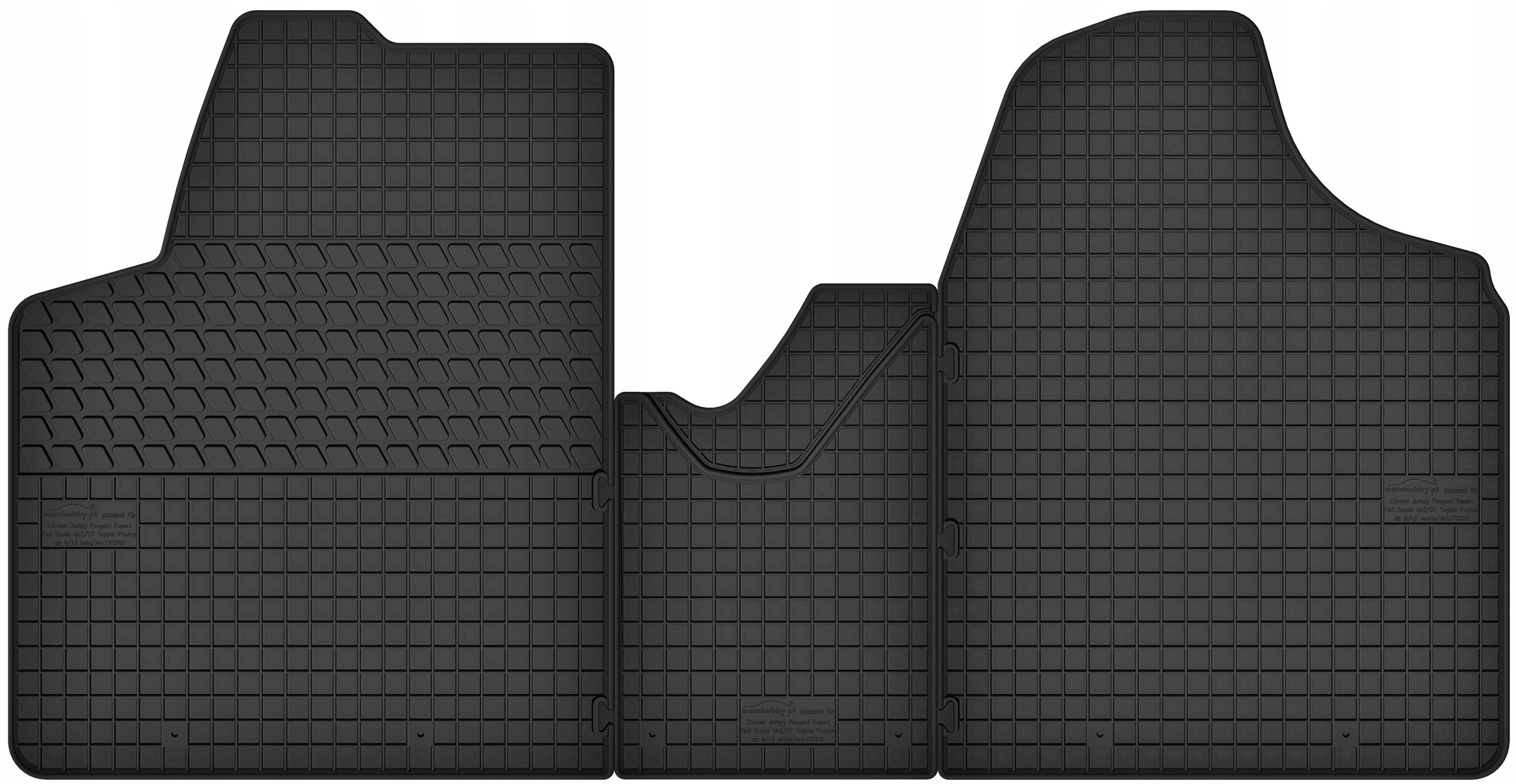 Dywaniki gumowe Wlg przód 3 szt. do Citroen Jumpy II Fiat Scudo II od 2007