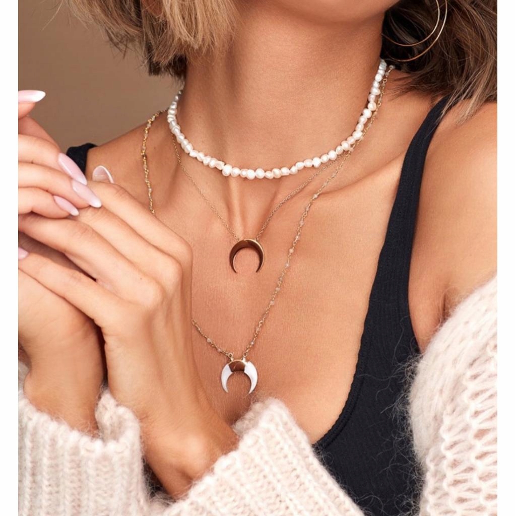 Naszyjnik damski Labradoryt Księżyc NLB0049 Kamień Labradoryt