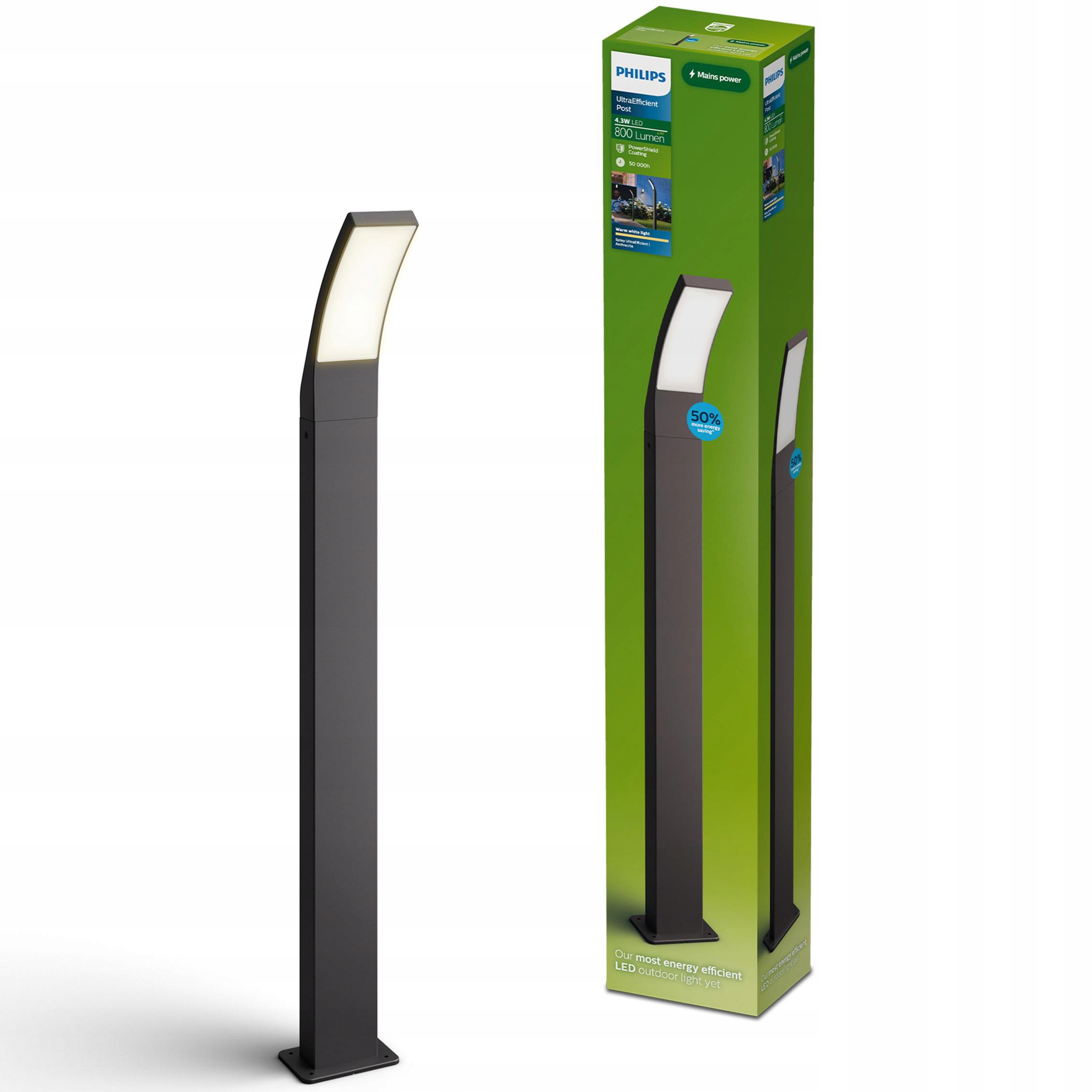 Stojacia vonkajšia Led záhradná lampa 4.3 W Stĺpik 96 cm IP44 Splay Philips