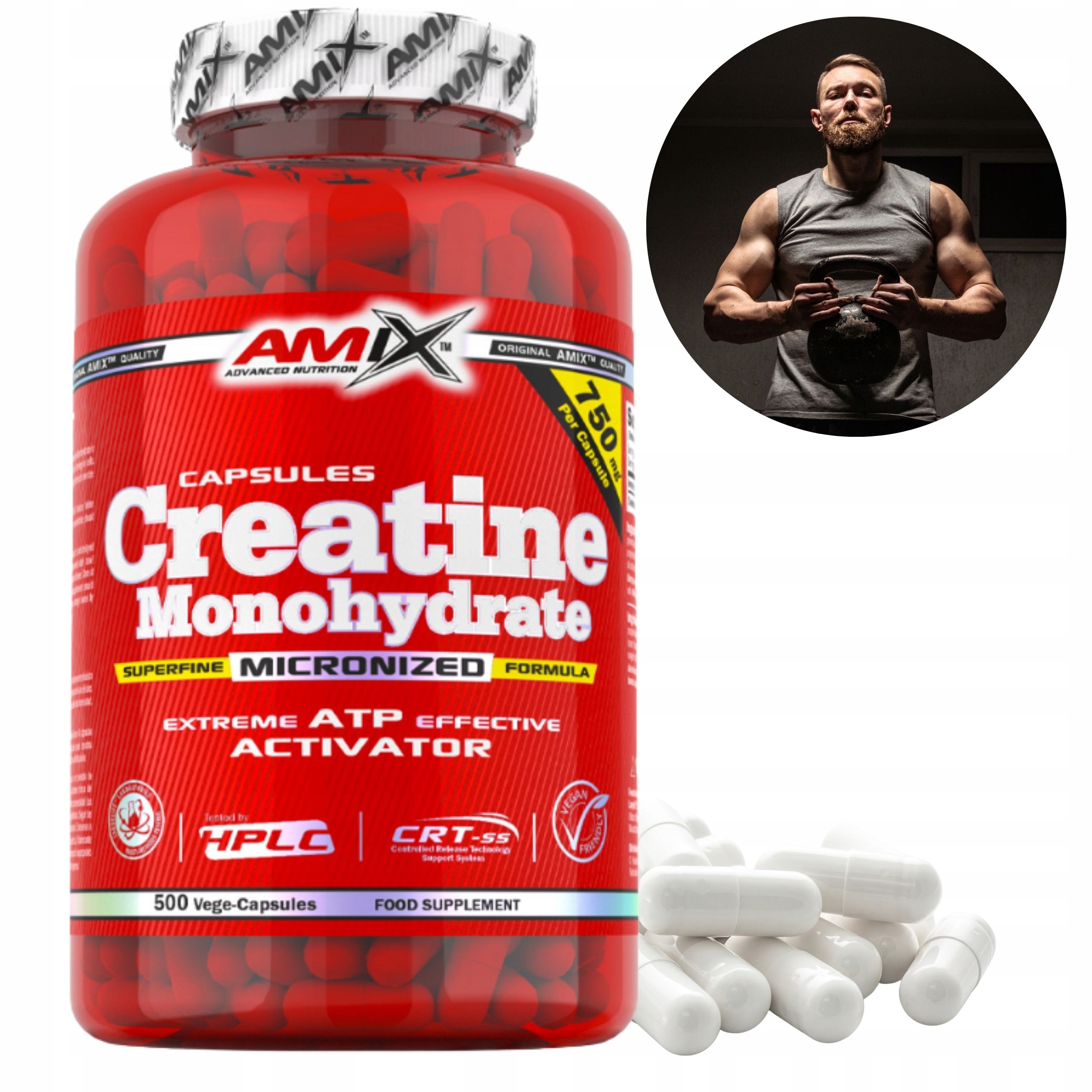 Kreatin Bez Taurinu Monohydrát Kreatinu Creatine Kapsle Tabletky 500 kapslí