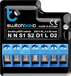 Přepínač Blebox SwitchBoxD WiFi 230 V dvoukanálový ovládaný z aplikace