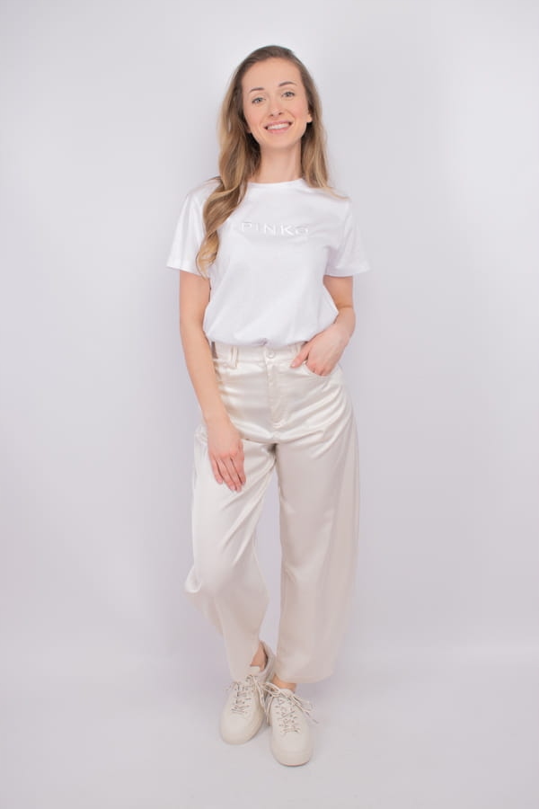 Dámské kalhoty Pinko 103350 A1U1 krémové Pants: 34