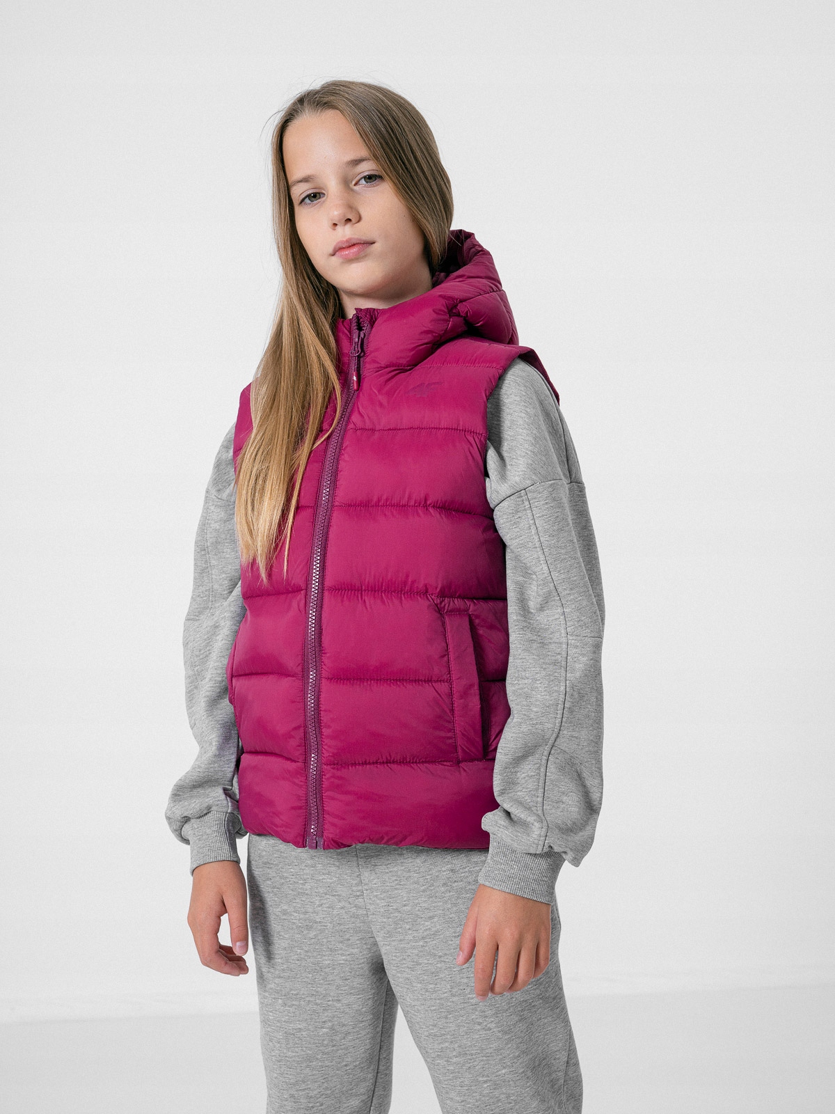 BEZRĘKAWNIK PIKOWANY 4F KAMIZELKA PUCHOWA 164 Marka 4F