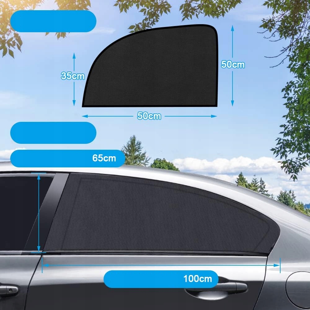 2x OSŁONA PRZECIWSŁONECZNA DO SAMOCHODU MATA NA TYLNIĄ SZYBĘ OCHRONA UV L Producent części Inny
