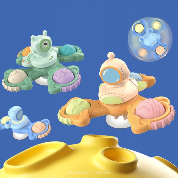 FIDGET SPINNER Z PRZYSSAWKĄ SENSORYCZNĄ KĄPIEL PREZENT GRZECHOTKA 3 SZTUKI Bohater 101 Dalmatyńczyków