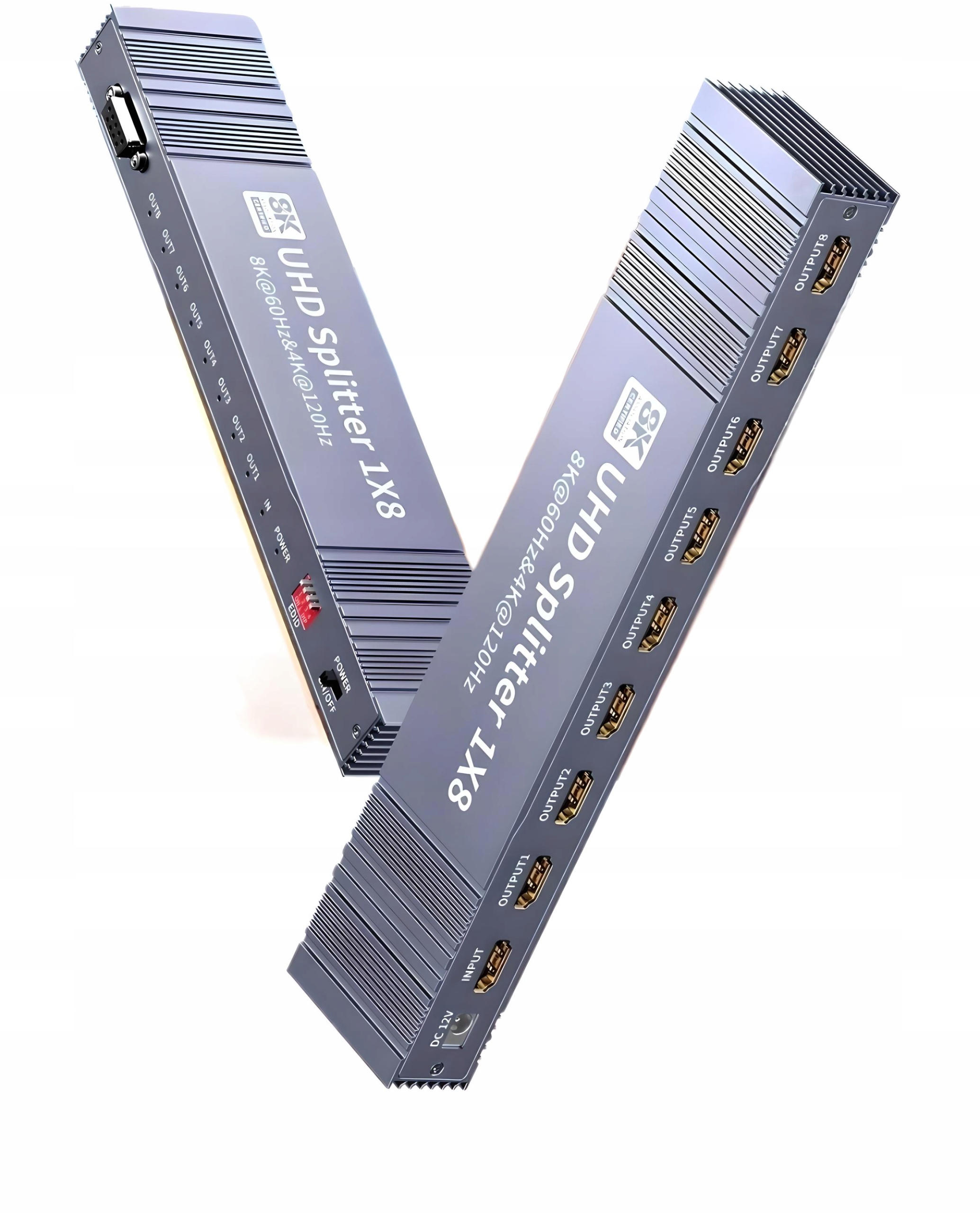 Hdmi splitter 2.1 1x8 8K 60Hz 4K 120Hz Hdcp 2.3 Rozbočovač pro 8 Tv Ultra