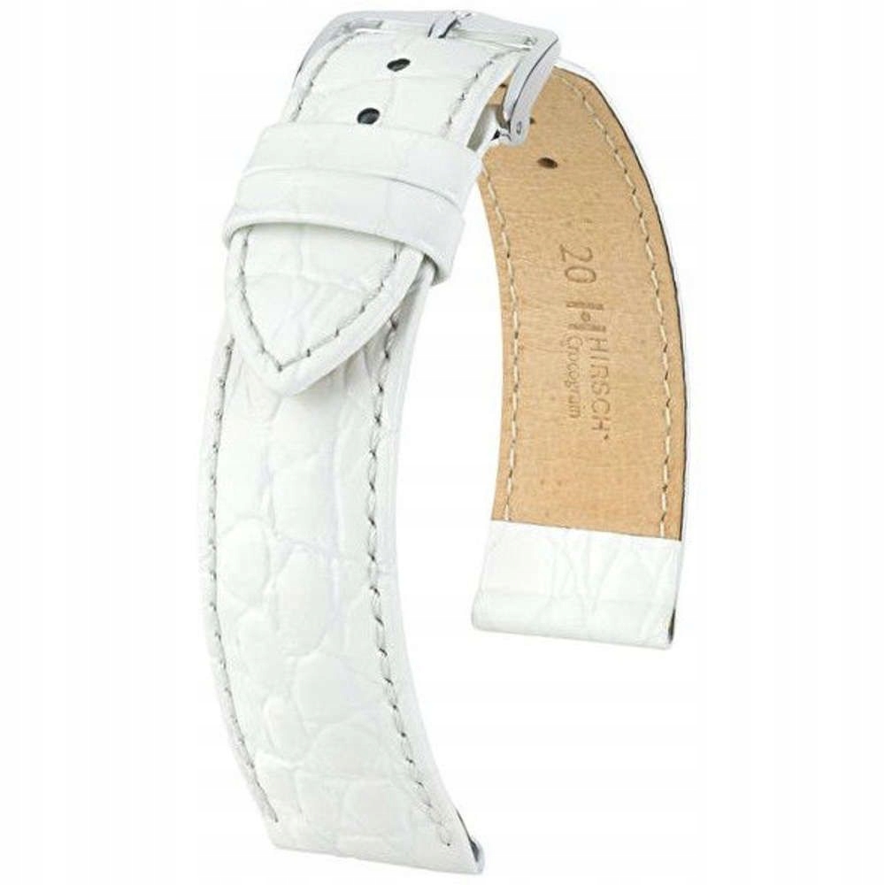 Bílý kožený opasek 16 mm Hirsch Crocograin 12302