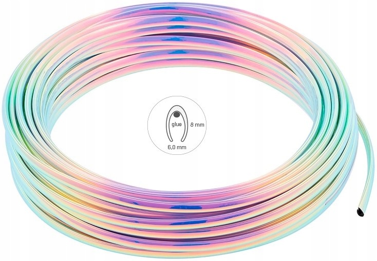 Listwa Dekoracyjna Rantowa Rainbow Samoprzylepna 8x6mm 20m