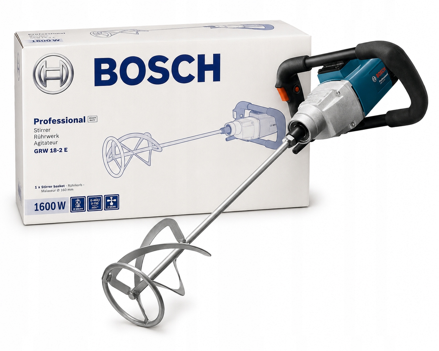 Zestaw Mieszalnik Grw 18-2 5-BIEGOWY 1600W+MIESZADŁO 160 MM 6011A8000 Bosch