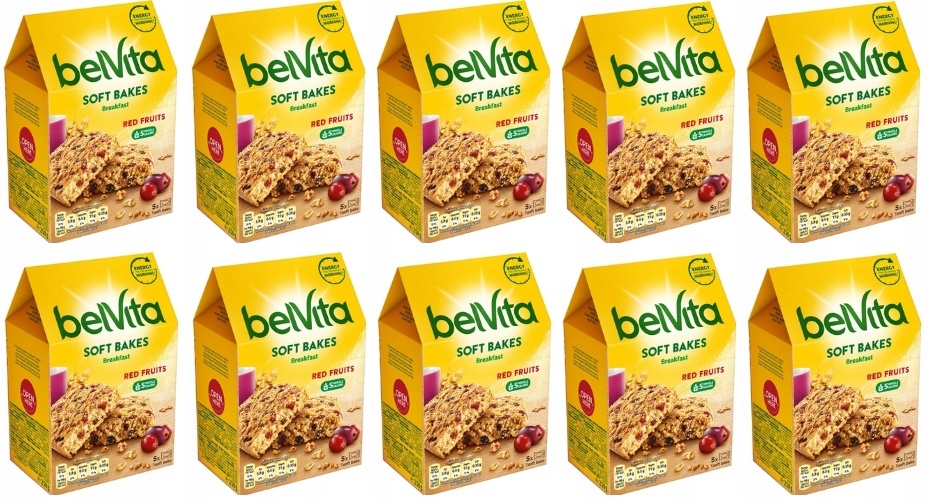 10x 250g Belvita Soft Red Berries ciastka Karton