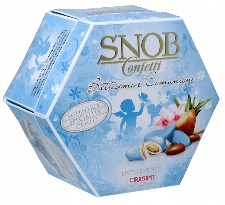 Levně Crispo Snob Konfety modré 500 g, 6 příchutí, Mandle v bílé čokoládě