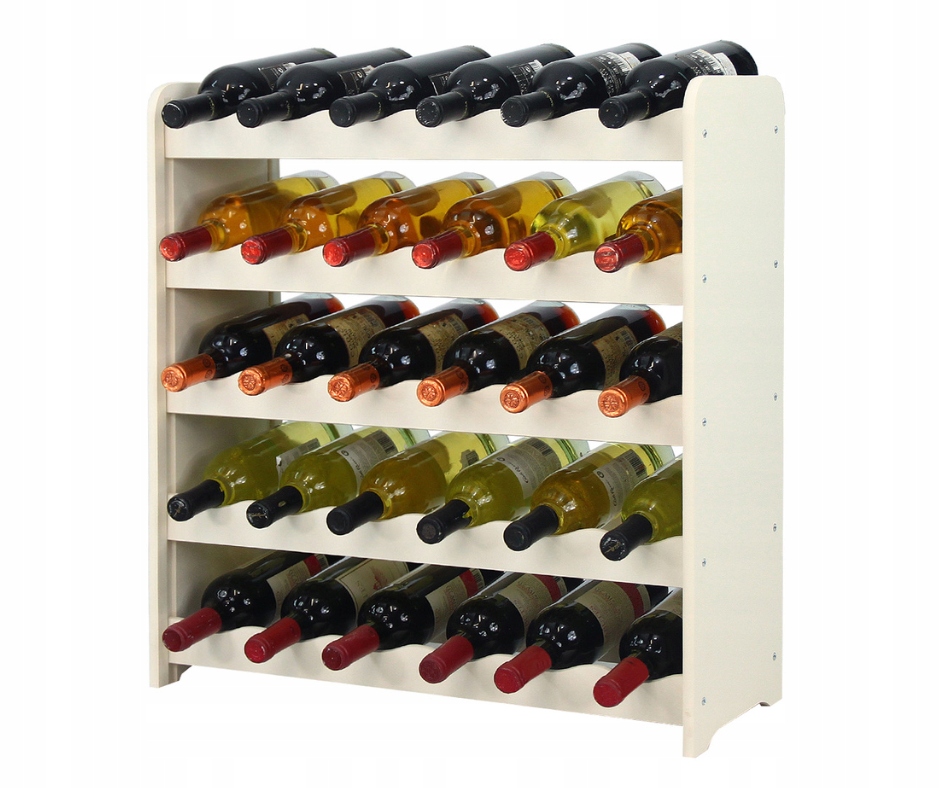 Dřevěný regál na víno na láhve, stojan na víno Borovice, 30 lahví
