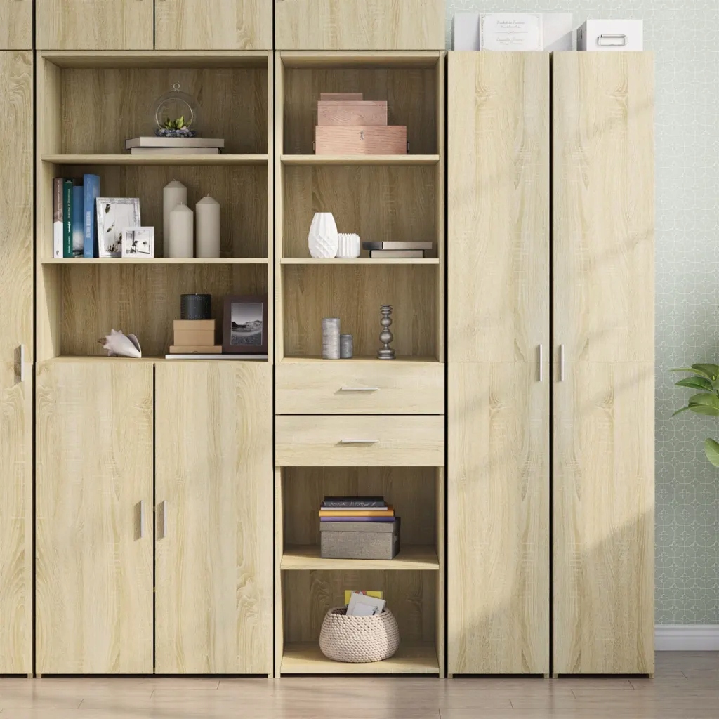 Skříň highboard dub sonoma 50 x 42,5 x 185 cm kompozitní dřevo Hnědá 328145
