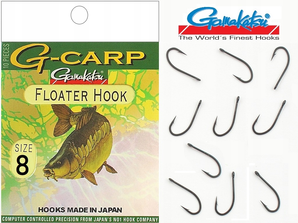 10 x haczyk GAMAKATSU G-CARP FLOATER HOOK Nr.8 - G - CARP F 8