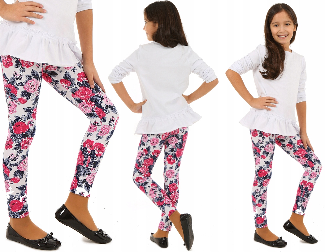Legginsy wzorzyste getry NADRUKI - 164 KROPEK