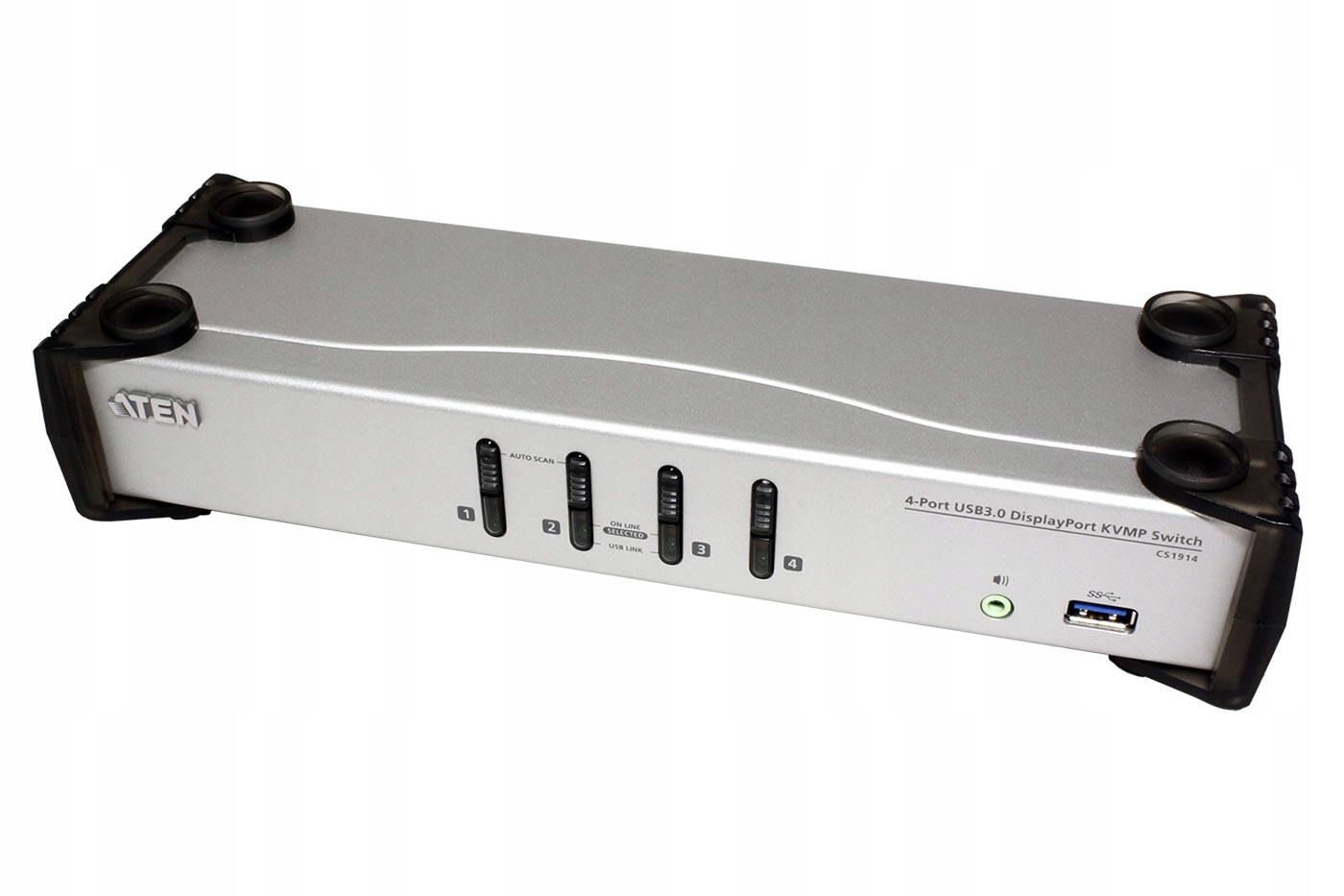 Aten Kvm přepínač (usb Klávesnice a Myš,DP,Audio) 4:1,DP,USB 3.0 (CS1914)