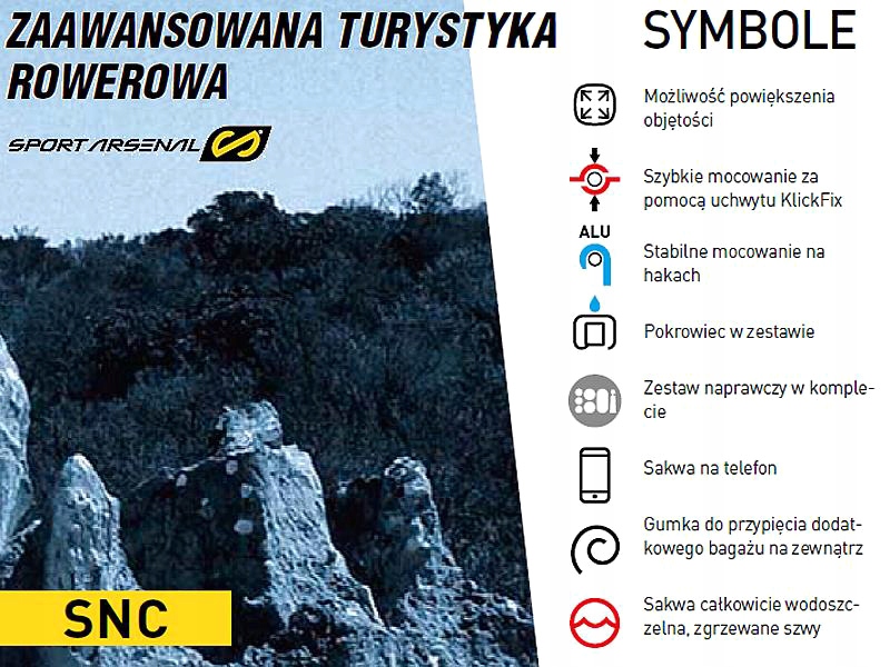 Sakwa rowerowa Sport Arsenal art. 508 Materiał dominujący poliester