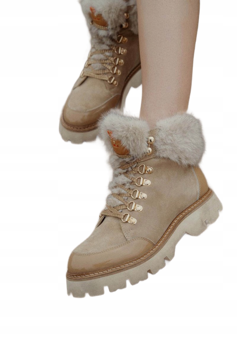 Les Tropeziennes Béžové Kotníkové Boty S Kožešinou A Platformou 40 6DA