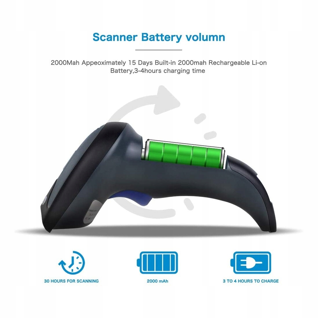 czytnik kodów 2.4G/BT/kabel stojak/1D/2D/QR/Aztec Typ skanera 1D/2D