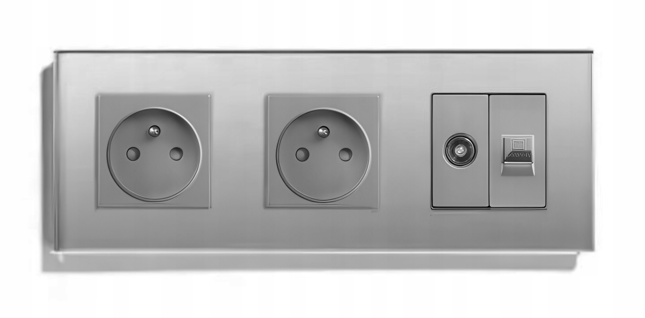 Elektrická Skleněná Zásuvka Trojitá Tv/internet 228 mm Kontakt 16A