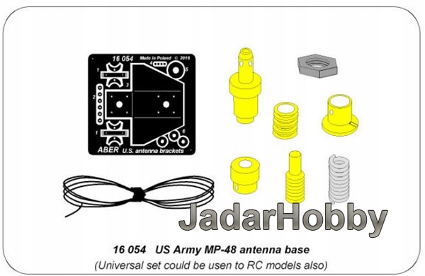 Anténní základna Aber 16054 1/16 Us Army MP-48 může být použita pro Rc modely