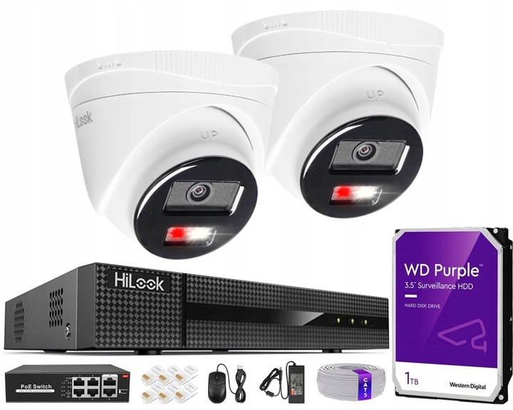 Monitorovanie Ip 2 kamery IPCAM-T4-30DL 4Mpx Rekordér HiLook od spoločnosti Hikvision