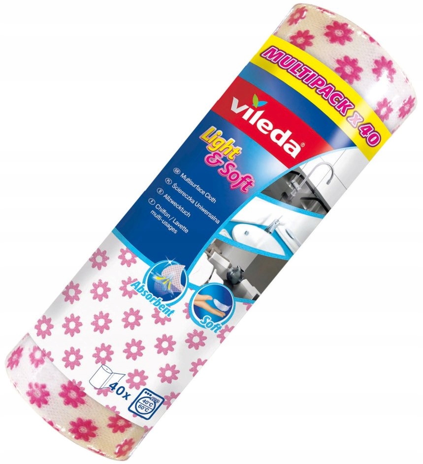 

Vileda Light Soft Ścierka Ściereczka Rolka 40 Szt