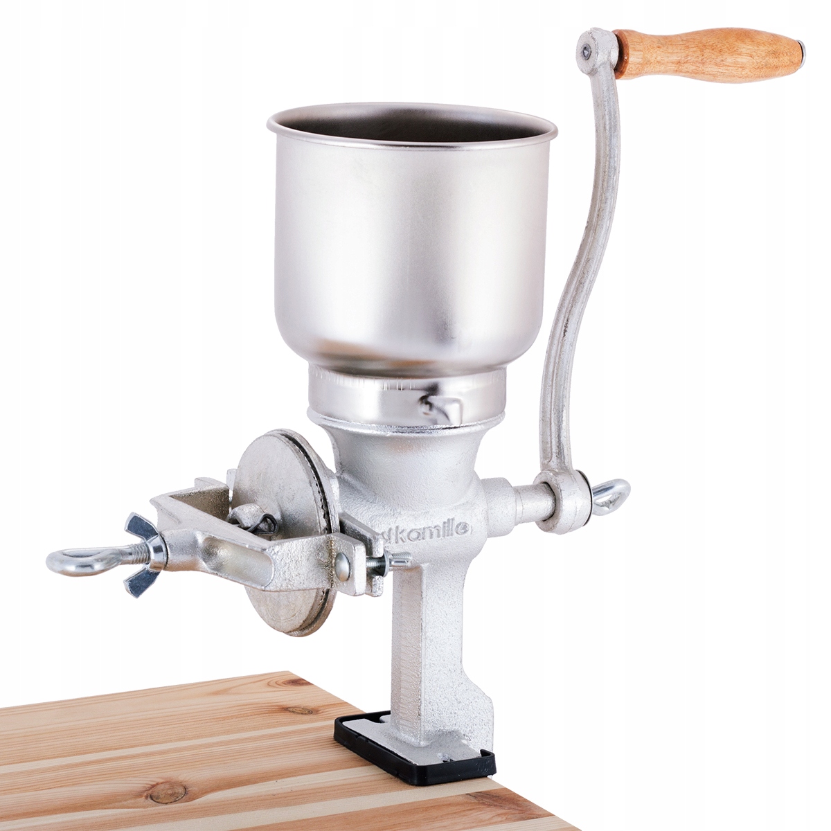 Ruční mlýnek Kamille kovově šedý