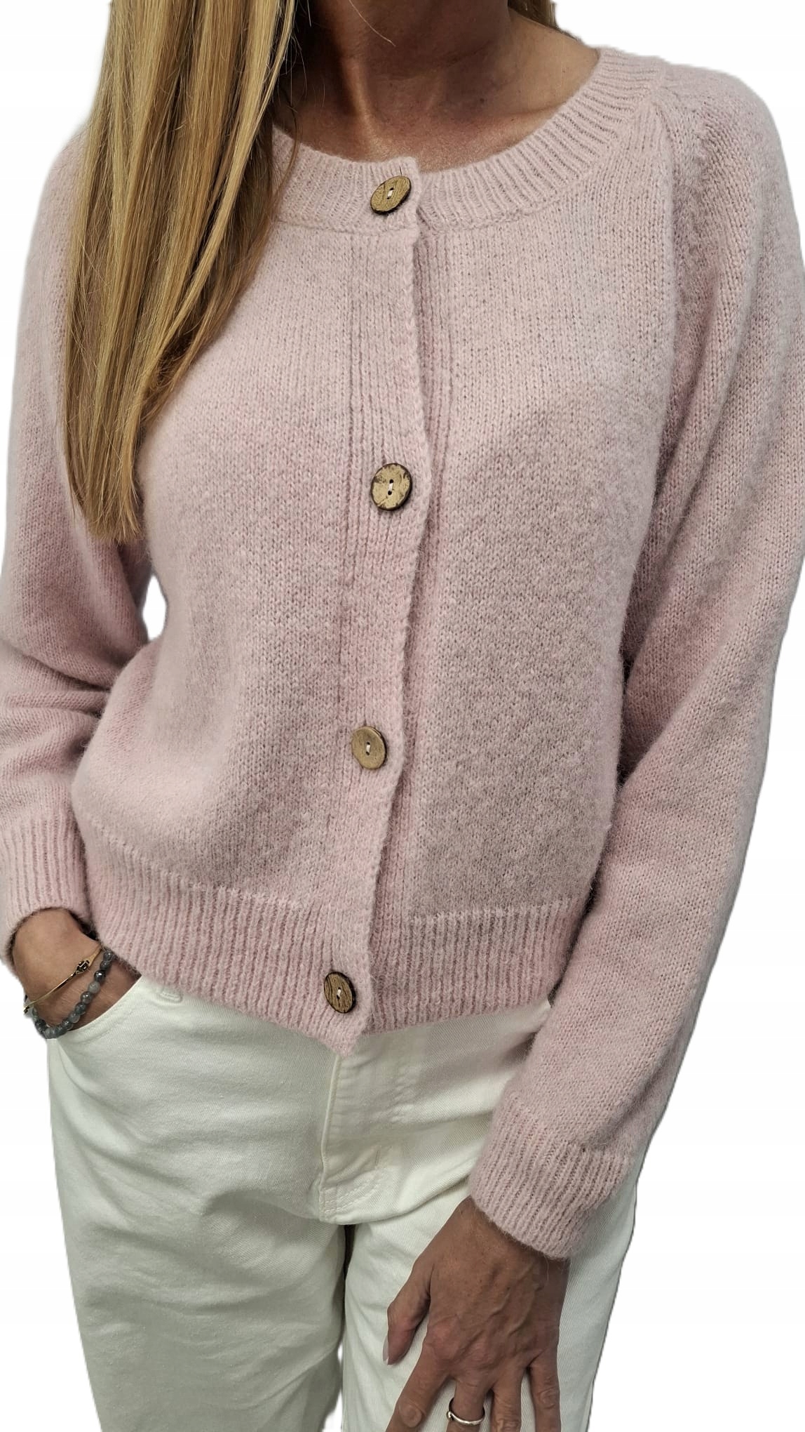 Cocomore Yarn Kardiganový svetr Alpaka Suri Vlna Špinavě růžová Novinka