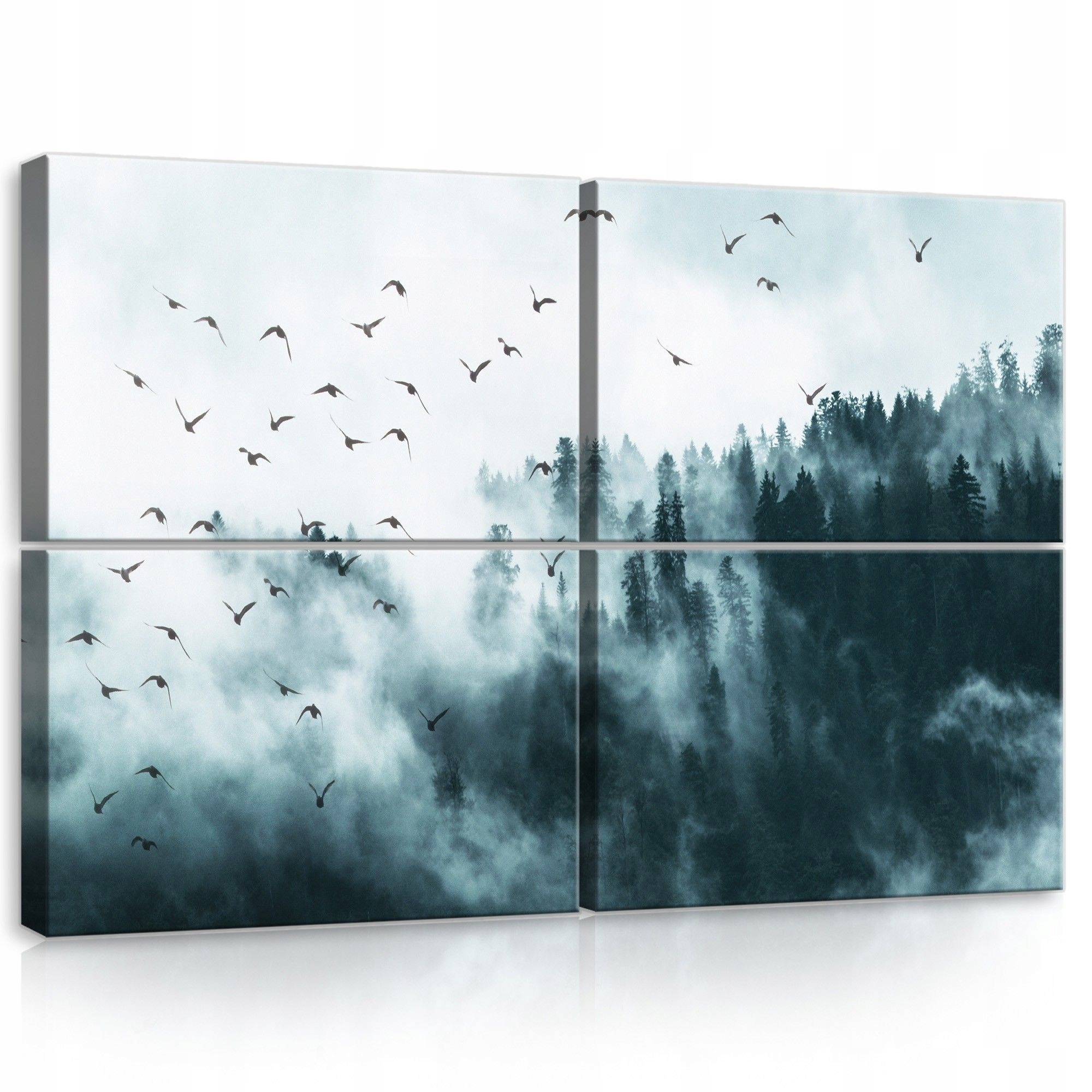 Obraz 120x80 Hmlistý les vtáky mystika pokoj príroda hory sloboda ticho