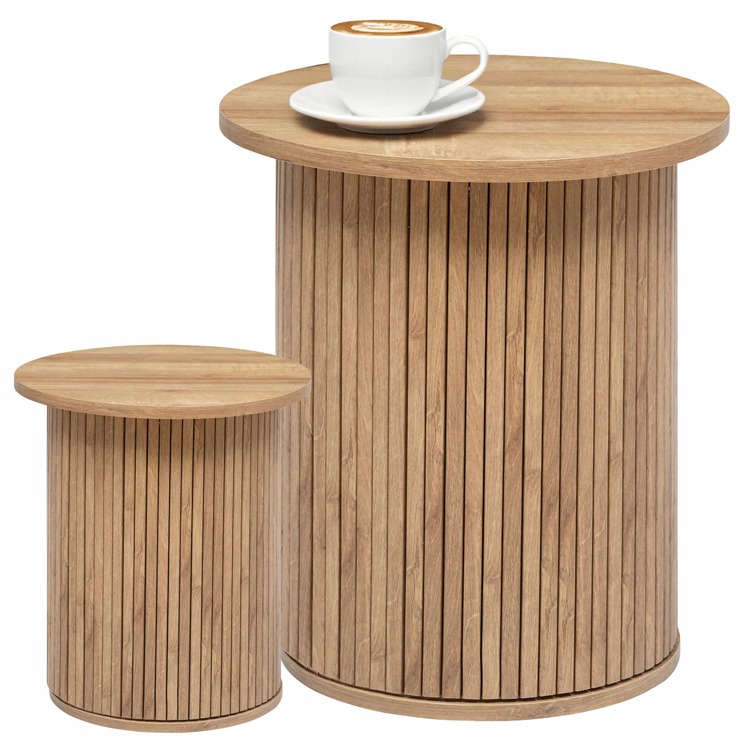 Konferenčný stolík do obývačky, kancelárie, pomocný, hnedý 45 cm, okrúhla lavica