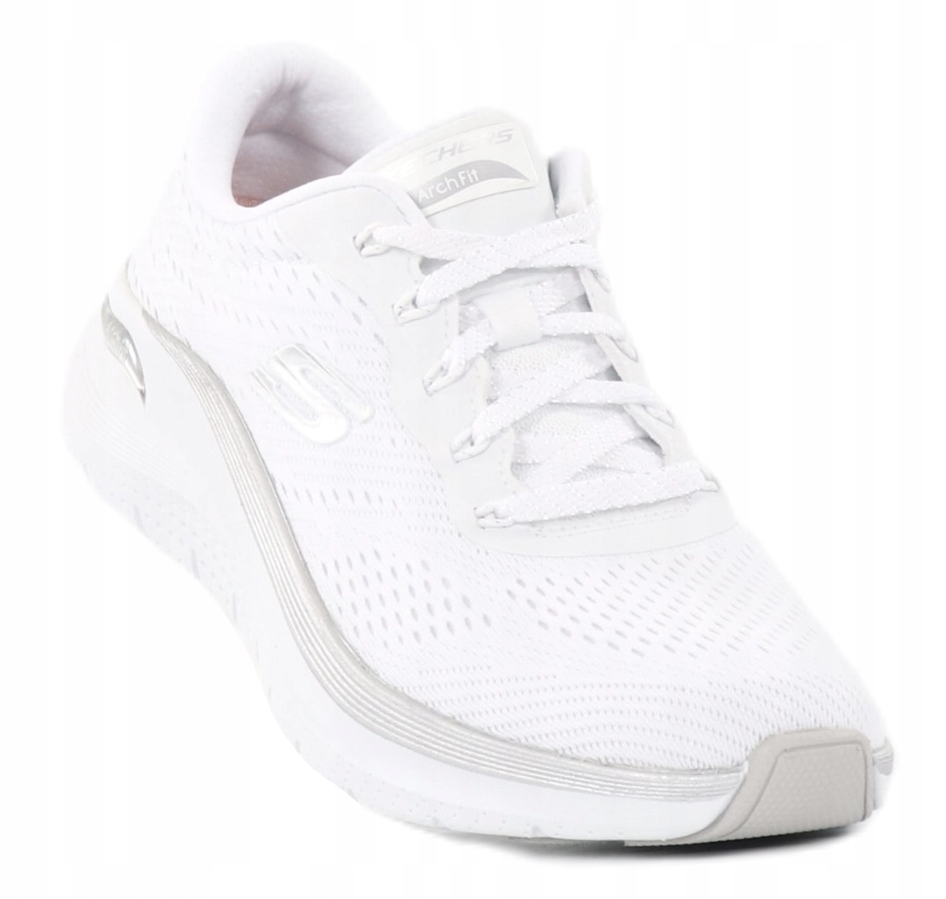 Skechers Bílé Sportovní Boty S Ažurovým Svrškem A Šněrováním 40 Jth