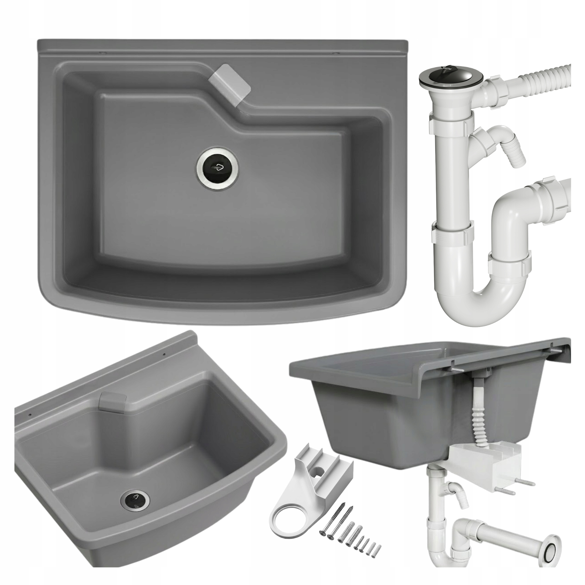 Technický Dřez Pracovní Prádelna Garáž Komora Šedá Technická Komora Velora 60