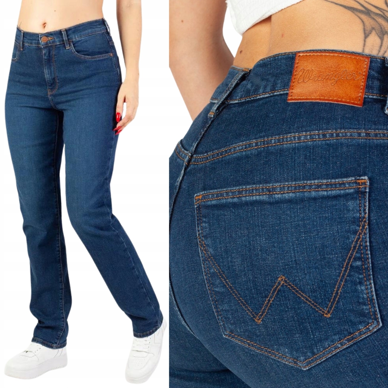 Wrangler Straight She Wolf Jednoduché Vyšší Dámské Džínové Kalhoty W27 L32