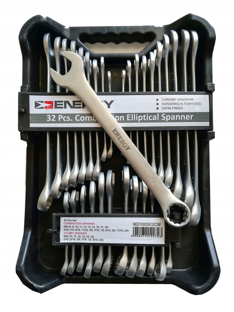 ENERGY ZESTAW KLUCZY PLASKO OCZKOWY CALOWYCH NE010 EAN 5908274122723