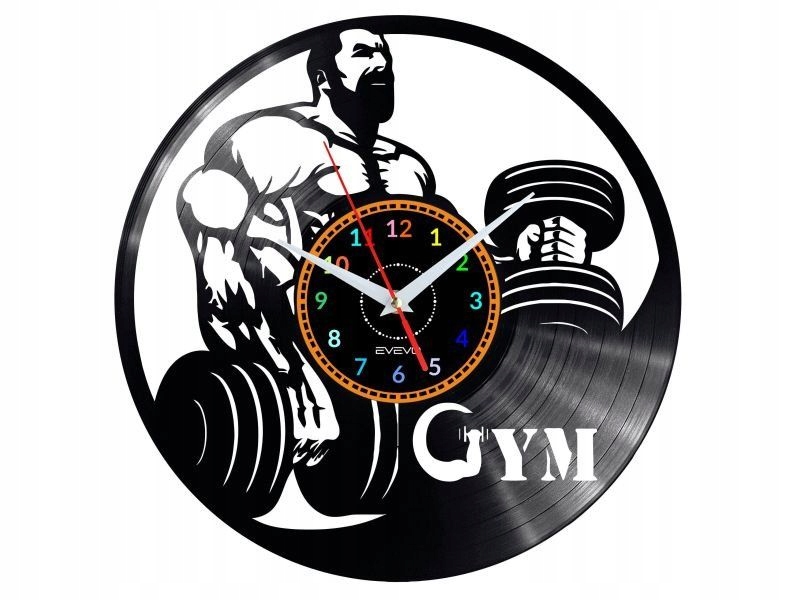 Gym Dekorativní Nástěnné Hodiny Moderní Vinylová Deska Vinyl Jako Dárek Ev