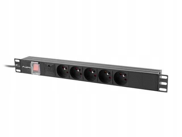 Lanberg Listwa Zasilajaca Pdu Rack 19 1U Do Szafy Rack 5 Gniazd 230V