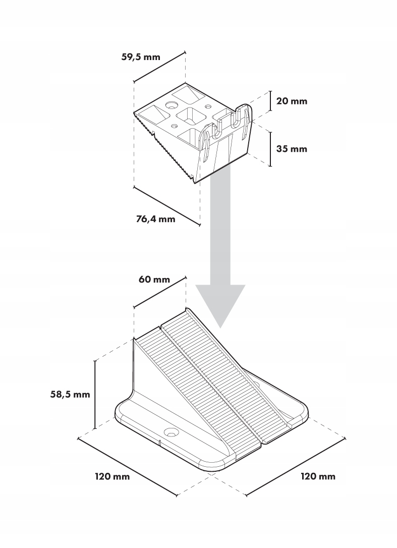 Wspornik regulowany pod legary 35-65 mm Producent DD Pedestals
