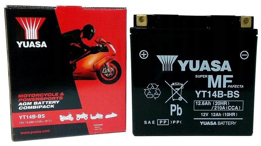 Батарея мотоцикла Yuasa YT14B-BS 12V 12Ah