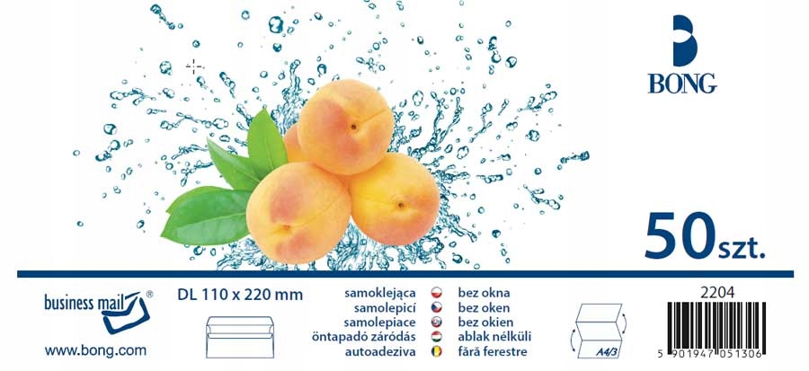 

Koperty listowe biurowe białe DL 2204 50 szt Bong