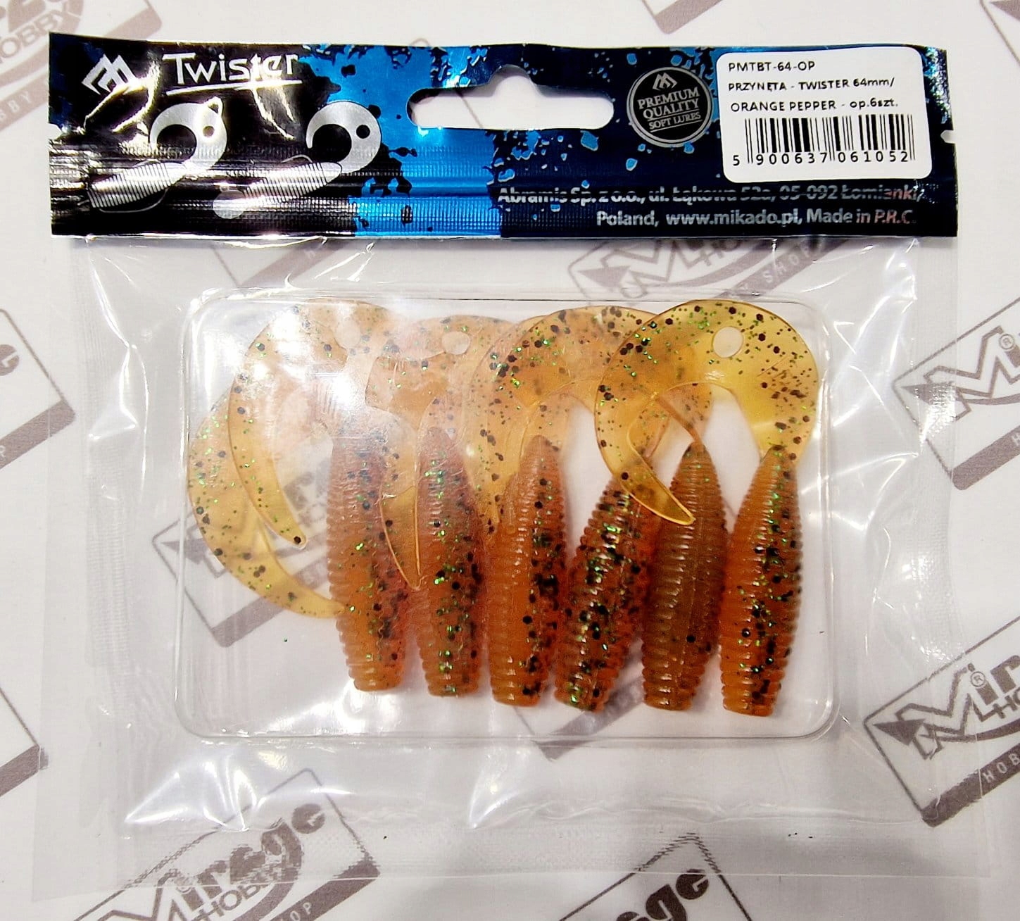 Mikado Twister 6,4cm Orange Pepper (op. 6szt) Na Okonie Killer